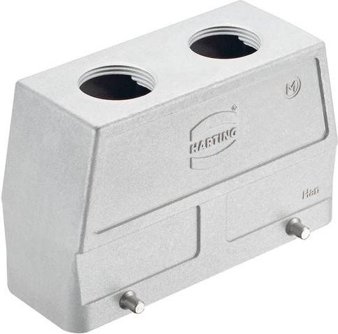 Harting Tüllengehäuse aus Aluminium in Silber, Artikelnummer 19 62 824 0466 - Bild 1