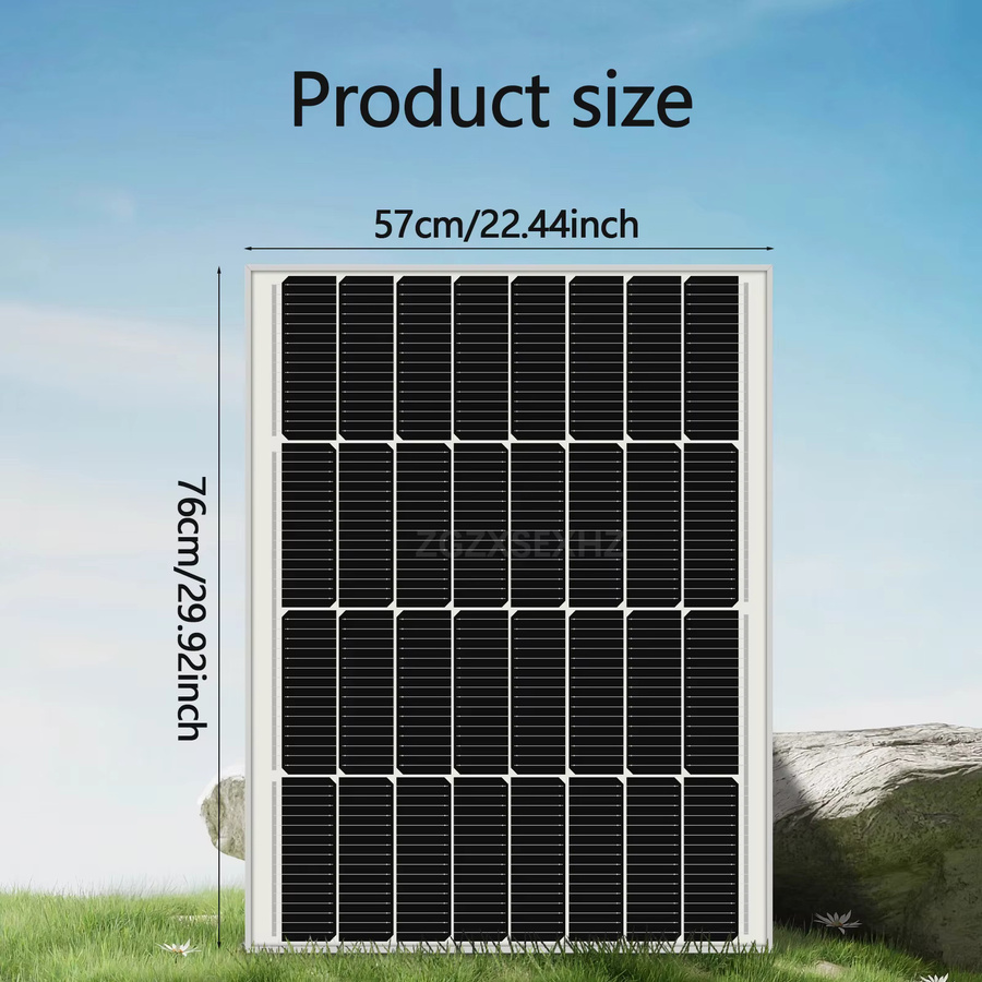 Monokristallines 80-W-Solarmodul ZGZXSEXHZ in Schwarz für mobile Stromversorgung beim Camping, Wandern und Bootfahren - Bild 2