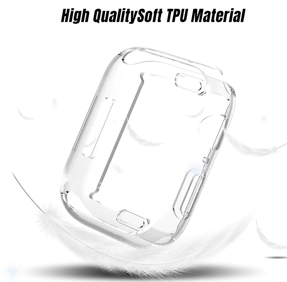 TINUORA Schutzhülle aus weichem TPU für Apple Watch Serie 9 8 7 6 5 4 in Transparent - Bild 3