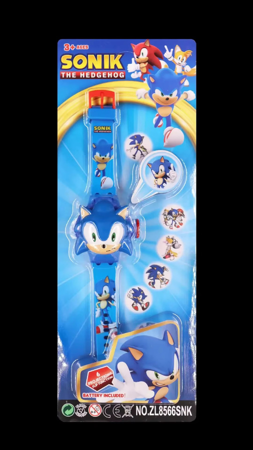 Sega Sonic Igel Cartoon 3D Projektion Uhr, Elektronische Uhr Projektor Figur - Bild 3