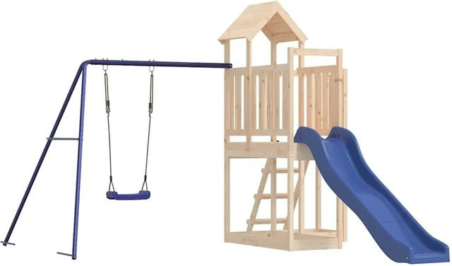 vidaXL Spielturm aus Kiefernholz in Blau - Bild 1