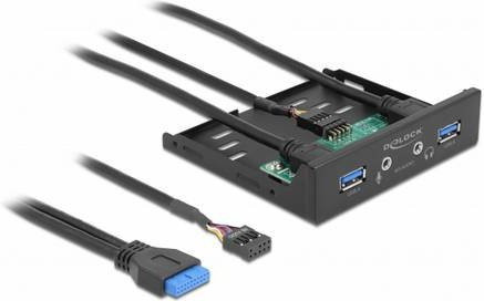 Delock 64150 3.5 Zoll Einbauwinkel USB-A auf USB-C in Schwarz - Bild 1