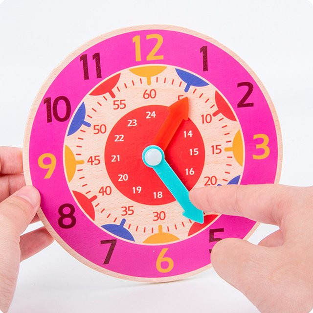Lee's Sharing Holz Uhr Spielzeug, Bunte Uhren Lehrmittel - Bild 1