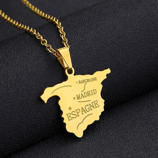 FashionFlair Halskette Edelstahl, Spanien Anhänger, Schwarz, Unisex - Bild 1