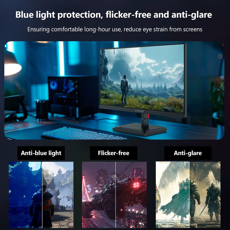 Z-EDGE Gaming-Monitor 24,5 Zoll mit 240 Hz, Full HD IPS-Panel, 1920 x 1080, Schwarz - Bild 5