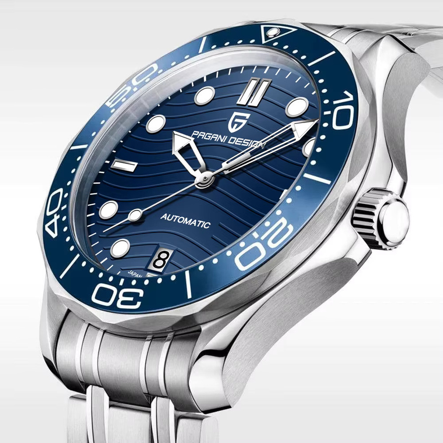 PAGANI DESIGN Armbanduhr, Automatik, Edelstahl, Saphirglas, Blau, Herren - Bild 2