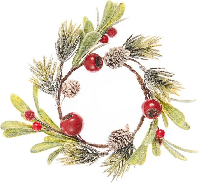 Rico Design Weihnachtskranz mit Zapfen und Früchten in Grün und Rot - Bild 1