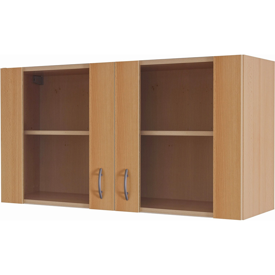 Flex-Well Glas-Hängeschrank Nano in Braun mit melaminbeschichteter Spanplatte und Glastüren, Breite: 100 cm - Bild 2