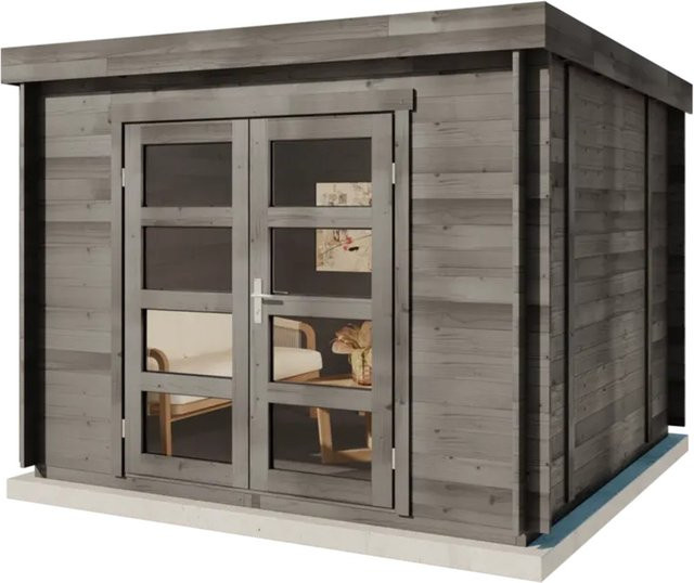 Alpholz Gartenhaus Set Paloma Sol Imprägniert in Grau mit Dacheindeckung und Fußboden B/T: 304 x 304 cm - Bild 1