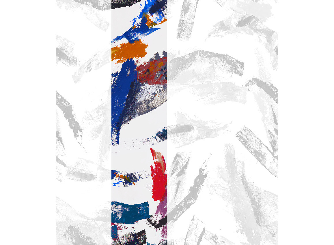 Jannelli & Volpi Mural Jack Abstract Wandbild in Rot und Blau aus Kunststoff - Bild 1