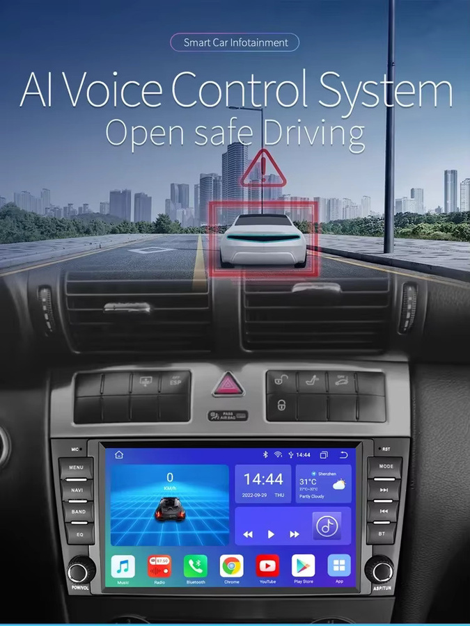 OSSURET 8 Zoll Android Autoradio mit CarPlay und Android Auto für Mercedes Benz C-Klasse W203, CLC W203 und CLK W209 (2005-2011) in Schwarz mit GPS und 4G Unterstützung - Bild 4