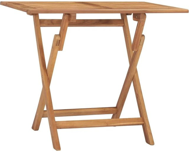 vidaXL Klappbarer Garten-Esstisch aus Teakholz in Braun, B/T/H: 90 x 60 x 75 cm - Bild 1