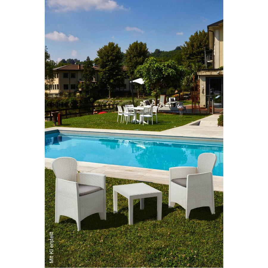 ProGarden Balkonset Akita in Weiß aus Kunststoff für Balkon und Terrasse B/H/T: 47 x 40 x 60 cm - Bild 3