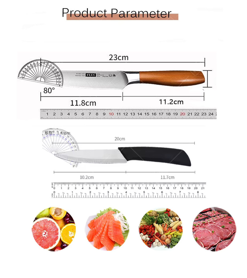WXCOO Obstschneidemesser aus Edelstahl mit Holzgriff, ultrascharfes Paring Knife für den Haushalt, 12 cm - Bild 6