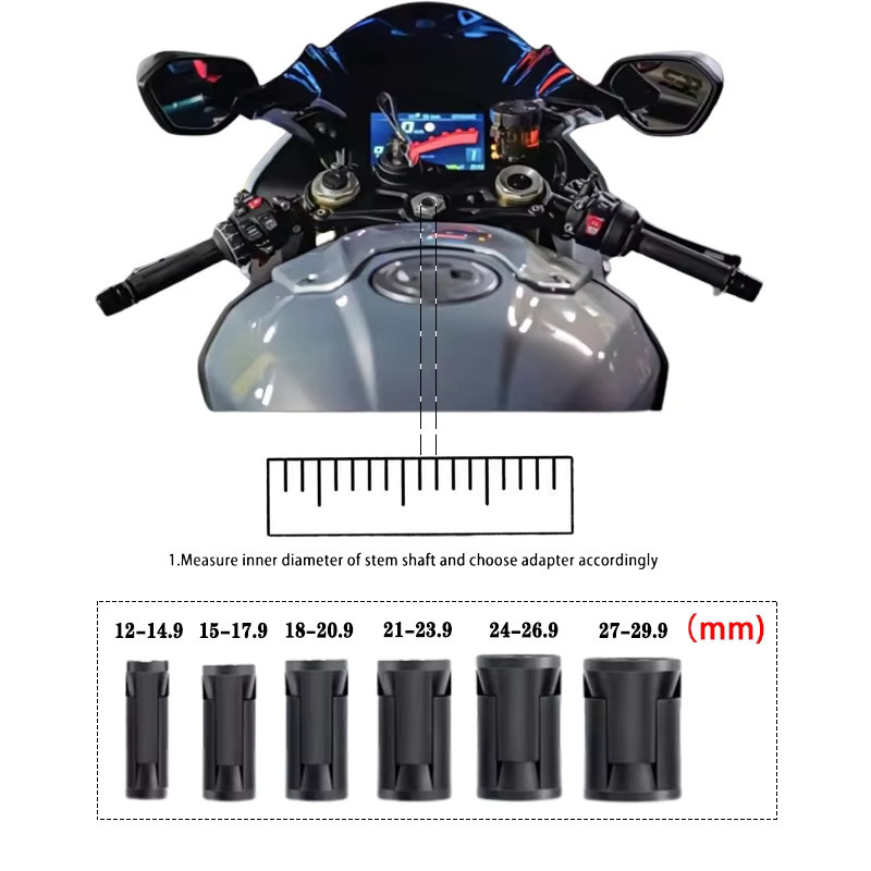 Sungukun Motorrad Handyhalterung für den Vorbau mit Schnellverriegelung und Aufkleber in Schwarz - Bild 4