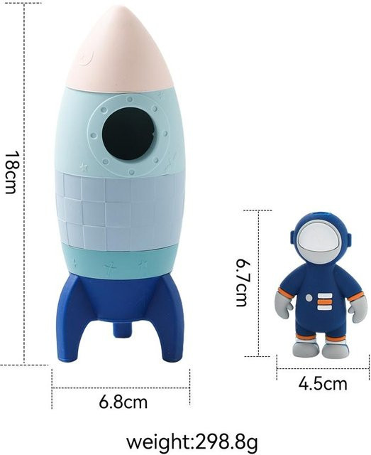 Topmix Raketenmodell Montessori Lernspielzeug, Silikon, grau, ab 0 Jahre - Bild 1