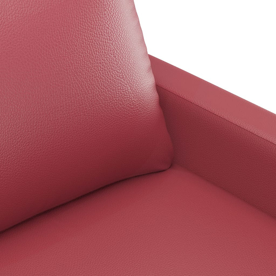 vidaXL 2-Sitzer-Sofa in Weinrot mit Kunstleder und Metallrahmen - Bild 4