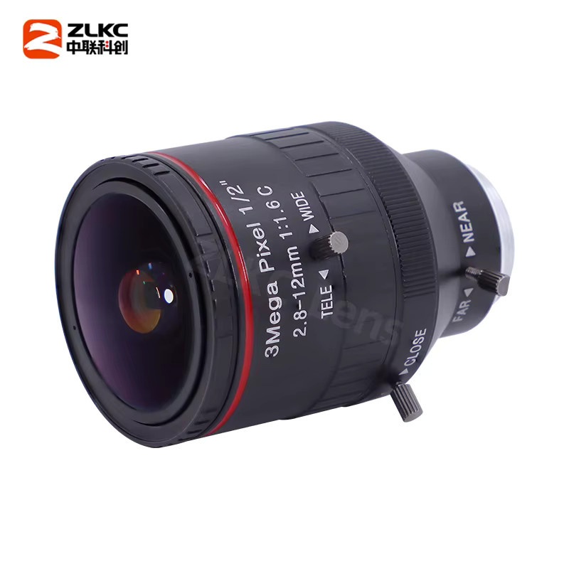 ZLKC Weitwinkel-Zoomobjektiv mit C-Mount Halterung, 2,8-12mm, f/2.5, 3MP, Schwarz - Bild 3