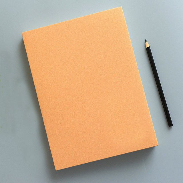 Skizzenbuch für Kinder und Studenten mit blanko Papier in A5, beige mit Cardboard-Einband - Bild 1