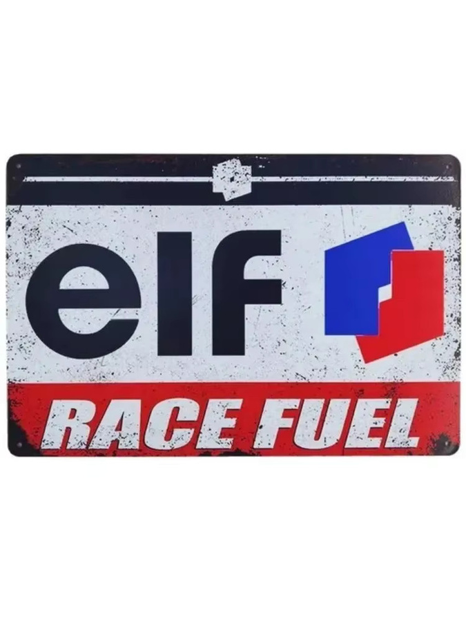 ELF Race Fuel Vintage Blechschild Retro Garage Tankstelle Rennsport Deko, Mehrfarbig, B: 30,0 cm, H: 20,0 cm - Bild 2