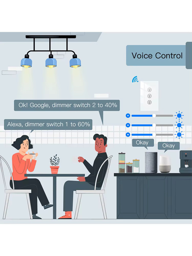 MOES Tuya WiFi Smart Dimmer Wanddimmer mit Fernbedienung, kompatibel mit Alexa und Google Assistant, Smart Life App, erhältlich in Schwarz oder Weiß - Bild 4