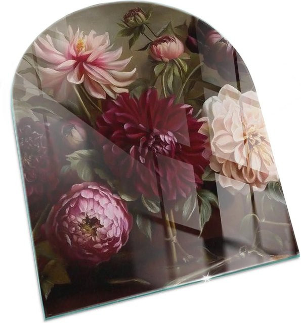 Tulup Kamin-Glasplatte als Halbkreis in Rotwein, B: 80 cm, H: 70 cm - Bild 1