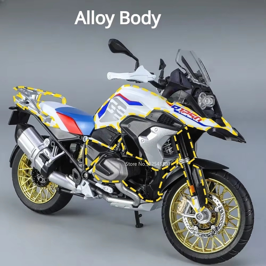 MAKEDA R1250GS S1000RR Motorrad, Metallmodell, 1:9, mit Licht und Sound - Bild 5
