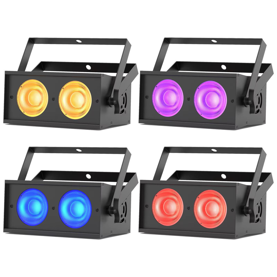 Yiflamefly 4er-Set RGBW COB LED Par-Scheinwerfer mit 100W, DMX Bühnenbeleuchtung Blinder Flutlicht in Schwarz - Bild 6