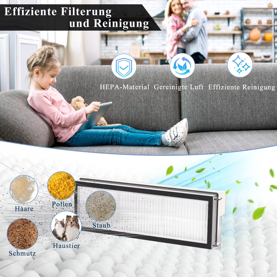 Roborock HEPA-Filter Ersatzfilter in Weiß für Qrevo S, Qrevo Curve, Qrevo Pro, Qrevo Plus, Qrevo MaxV und Qrevo Edge Roboter-Staubsauger - Bild 3