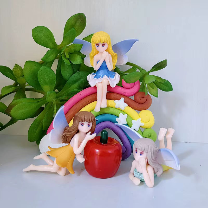 4er-Set Blumenfee Elfenfiguren von MOVING FOREST als bunte Miniaturfiguren aus PVC für deine Garten-Mikrolandschaft und Topfdekoration - Bild 2