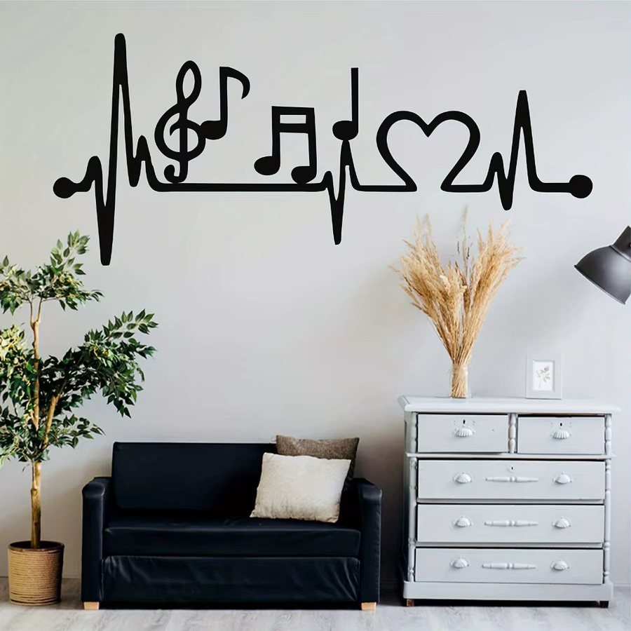 Wandkunst aus Metall von Hello Young mit Elektrokardiogramm Herzrhythmus Design in Schwarz zur Wandmontage - Bild 4