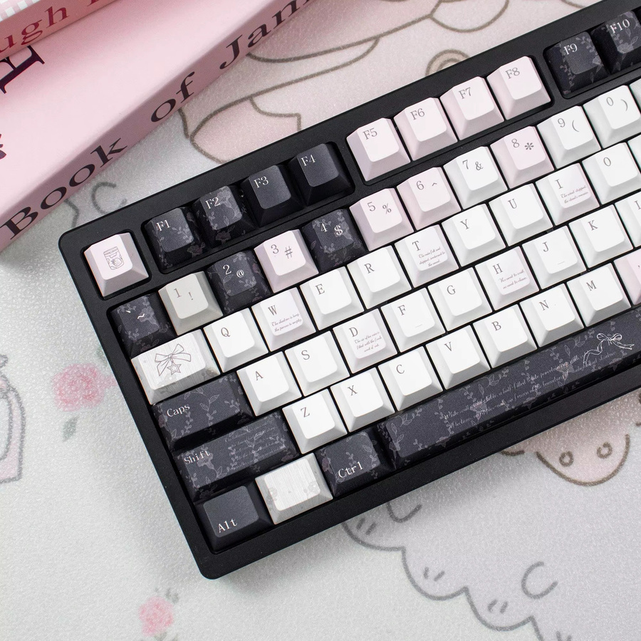 Venit Keys Black Veil Keycaps in Schwarz und Pink, Dye-Sub PBT Cherry Profile für mechanische Tastaturen mit MX-Switches - Bild 6