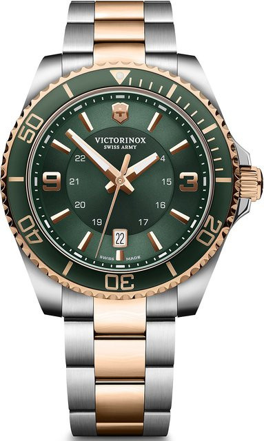 Victorinox Herrenuhr, Quarz, Edelstahl, 43 mm, Grün, 10 ATM - Bild 1
