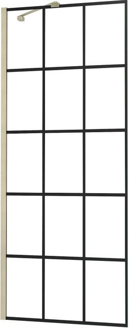 AICA Walk-in Duschwand mit Stabilisierungsstange aus Nano Glas in Transparent, B: 100 cm, H: 200 cm - Bild 1