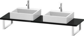 Duravit Konsole L-Cube Compact in Schwarz Hochglanz mit 2 Ausschnitten, Breite: 80 cm, Tiefe: 48 cm - Bild 1