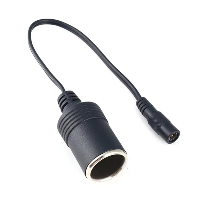 12V Weiblicher Auto-Zigarettenanzünder-Adapter auf DC 5,5x2,1mm Stecker, 5A, Schwarz - Bild 2