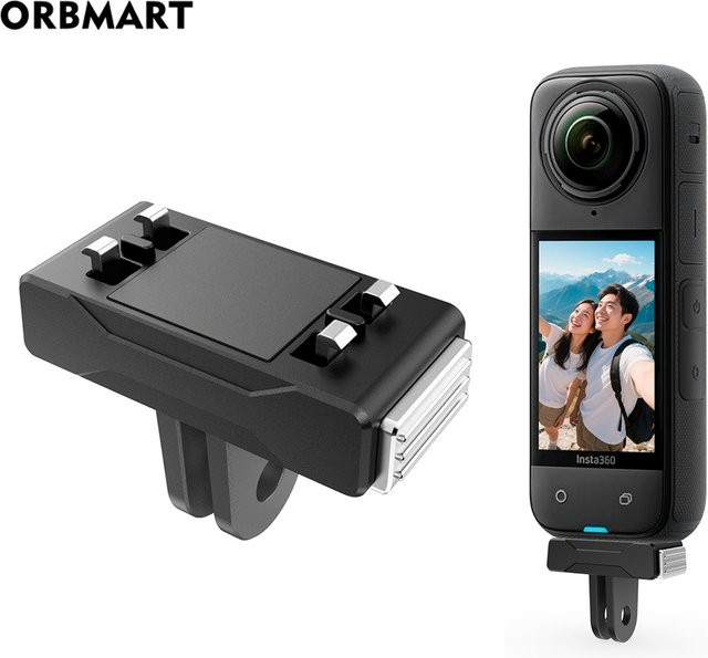 ORBMART Schnellwechselhalterung für Insta 360 X5 und Insta 360 Ace Pro 1 2, magnetische Aluminium-Adapterbasis in Schwarz - Bild 1