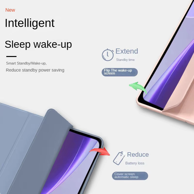 OPPO Pad Mini 2026 Hülle 8,8 Zoll mit Magnetischem Trifold-Ständer aus PU-Leder und Silikon in Schwarz - Bild 2