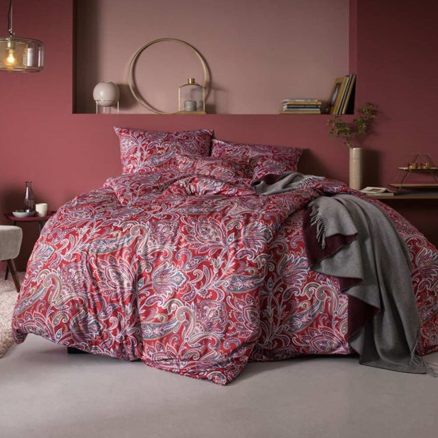 Estella Bettwäsche Milano Floral in Rot mit Bügelfrei-Funktion - Bild 1