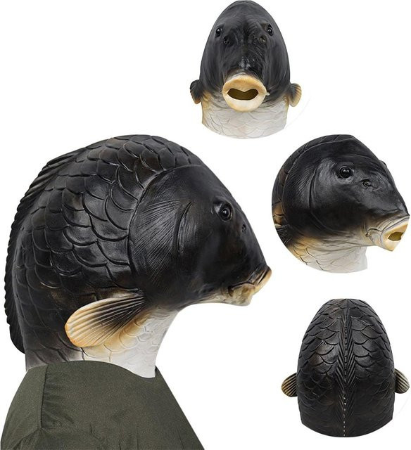TOMTOP JMS Fischkostüm Gesichtsbedeckung aus Latex - Bild 1