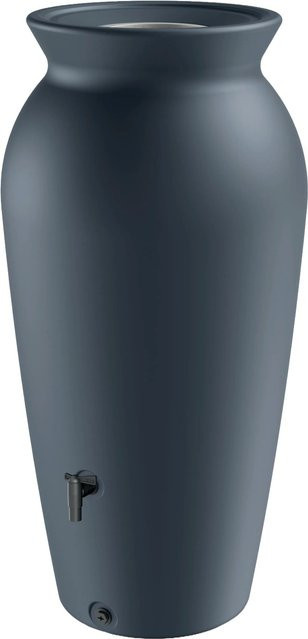 Waterform Regentonne Velcan 230 in Anthrazit mit zwei Gewindeöffnungen und Filtereinsatz - Bild 1