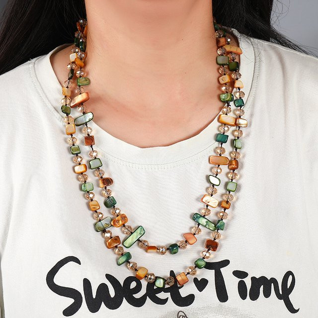 Rinhoo jewelry Halskette, mehrfarbig, Muschel, extra lang, Damen - Bild 1