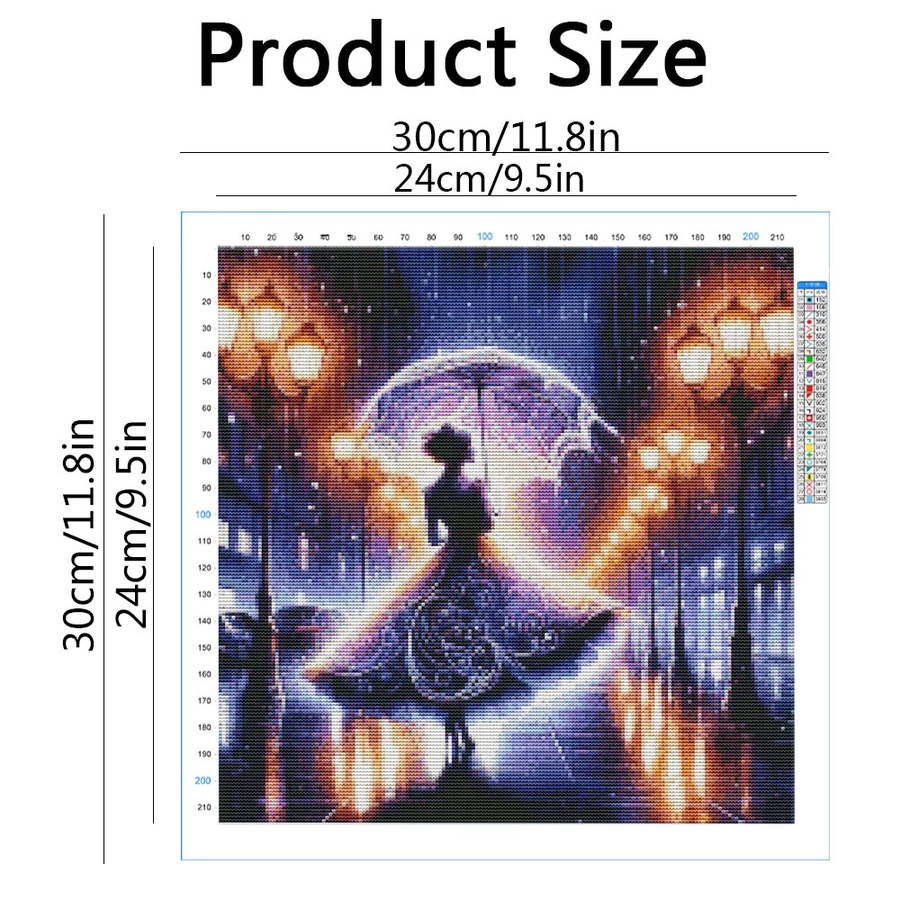 Evershine Kreuzstich-Set Porträt Mädchen mit bedruckter Leinwand, Multicolour, B/H: 30 x 30 cm - Bild 2