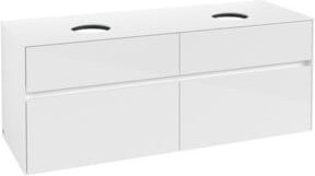 Villeroy & Boch Waschtischunterschrank Collaro in Glossy White für 2 Waschbecken, Wandhängend, B/T/H: 140 x 54,8 x 50 cm - Bild 1