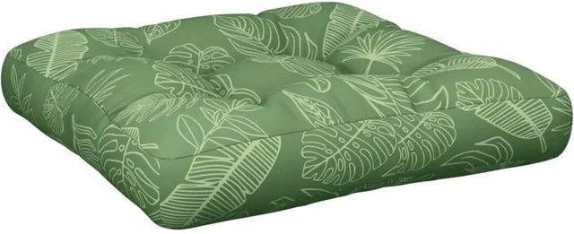 vidaXL Palettenkissen mit Blattmuster aus wasserabweisendem Oxford-Gewebe, B: 61,5 cm, T: 61,5 cm, H: 10 cm - Bild 1