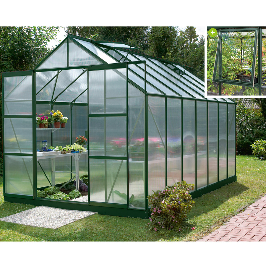 Vitavia Gewächshaus Jupiter 11500 in Smaragdgrün mit 11,5 m² Fläche, Polycarbonat und Aluminiumrahmen - Bild 4