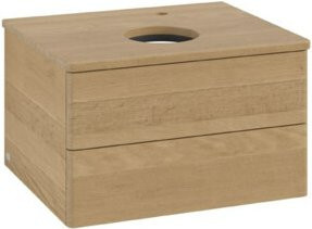 V&B Waschtischunterschrank Antao ohne Frontstruktur in Eiche Honig, B/T/H: 60 x 36 x 50 cm - Bild 1