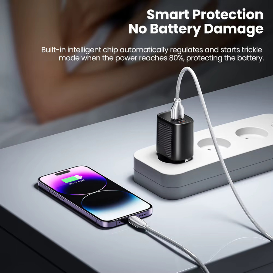 Toocki USB-A auf USB-C Schnellladekabel mit 20 W PD und 480 Mbit/s Datenübertragung, transparentes Zinklegierung-Design für iPhone und iPad - Bild 3