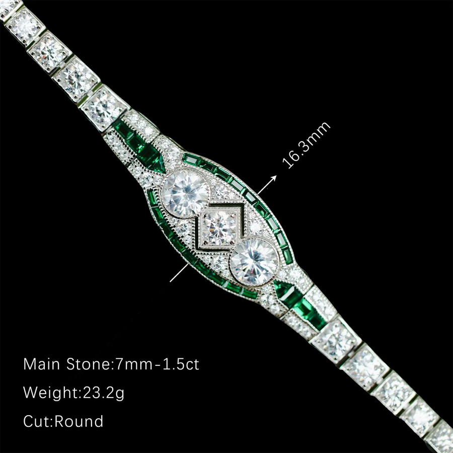 MuShan Armreif 925 Sterling Silber, CZ Edelsteine - Bild 2