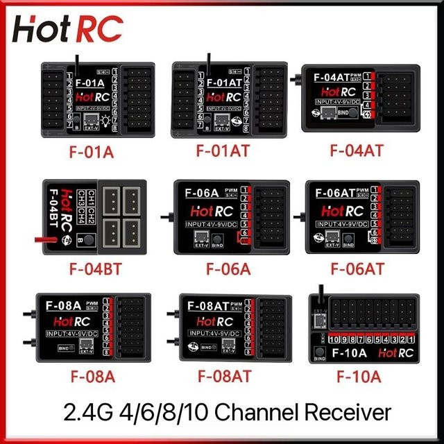 HOTRC Empfänger F-10A F-06A F-05A F-08A CT-6A HT-10A SBUS-A, Fernbedienung - Bild 1